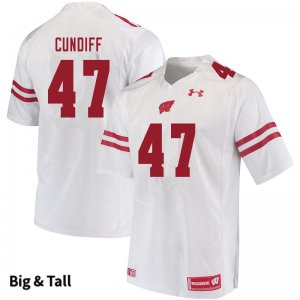Men's Wisconsin Badgers NCAA #47 Clay Cundiff White Authentic Under Armour Big & Tall Stitched College Football Jersey FQ31S15RZ